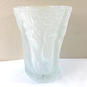HANDMADE  CZECH ART DECO BAROLAC  FROSTED VASE